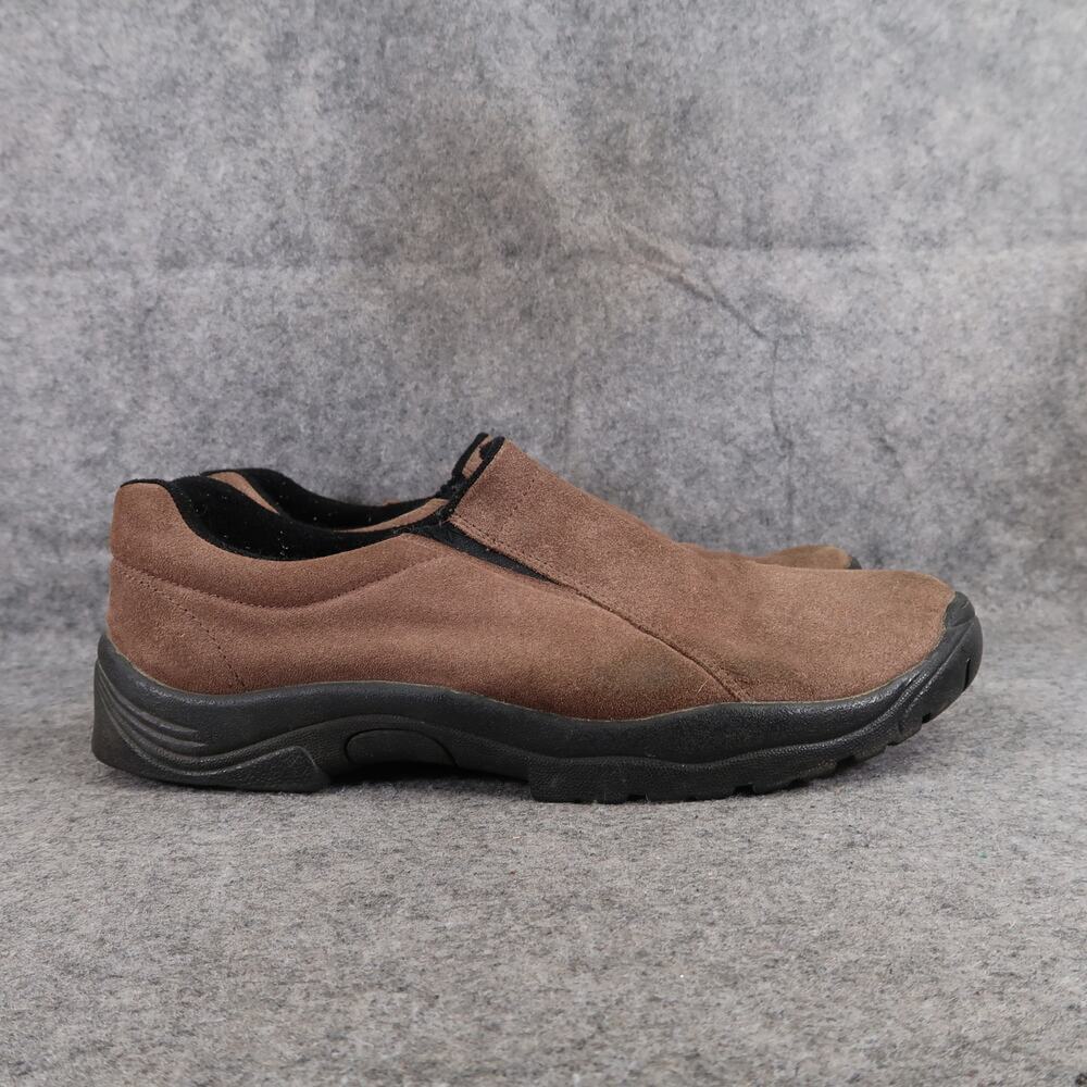 Big 5 Shoes Mens 11 Slip On Casual Moc Leather Brown Clog Astoria II Comfort